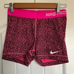 Nike Pro Women's Pink Patterned Shorts